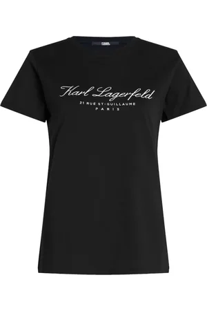 Karl Lagerfeld Dames, Tops, Zwart, Maat: L Katoen