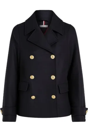 Tommy Hilfiger Dames, Mantels, Blauw, Maat: XS Wol