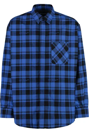 OFF-WHITE Heren, Overhemden, Blauw, Maat: S Katoen