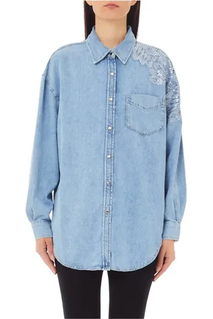 Liu Jo Dames, Blouses & Shirts, Blauw, Maat: S Denim
