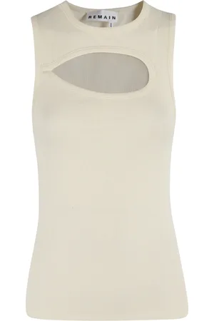 REMAIN Birger Christensen Dames, Tops, Geel, Maat: XS Katoen