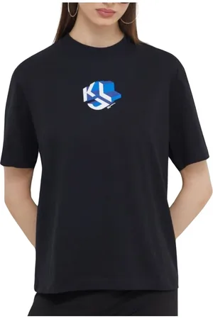 Karl Lagerfeld Dames, Tops, Zwart, Maat: M Katoen