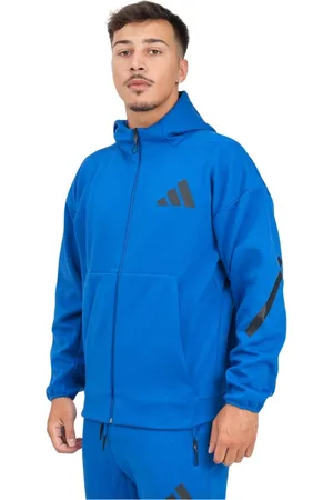 adidas Heren, Sweatshirts & Hoodies, Blauw, Maat: 2XL Katoen