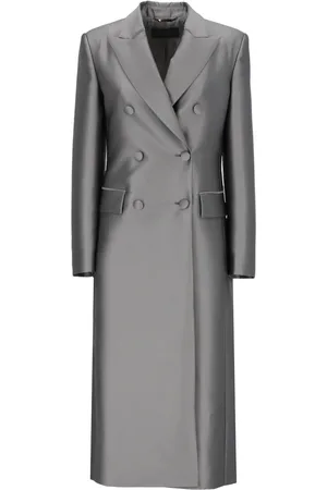 Alberta Ferretti Dames, Mantels, Grijs, Maat: S Zijde