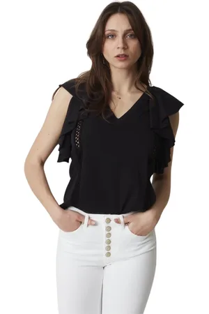 Dondup Dames, Blouses & Shirts, Zwart, Maat: M