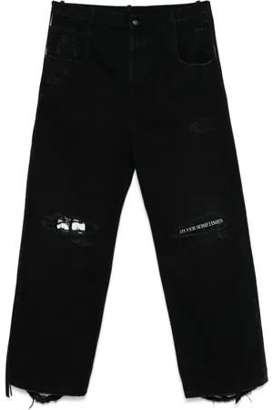 ANN DEMEULEMEESTER Heren, Broeken, Zwart, Maat: L Denim