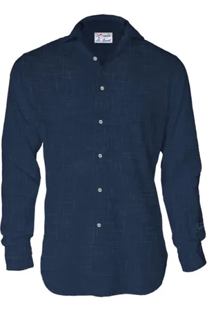 MC2 SAINT BARTH Heren, Overhemden, Blauw, Maat: M Linnen