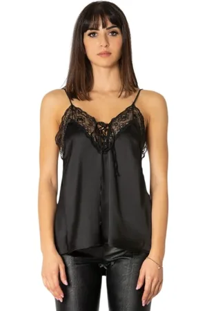 ANIYE BY Dames, Tops, Zwart, Maat: L Satijn