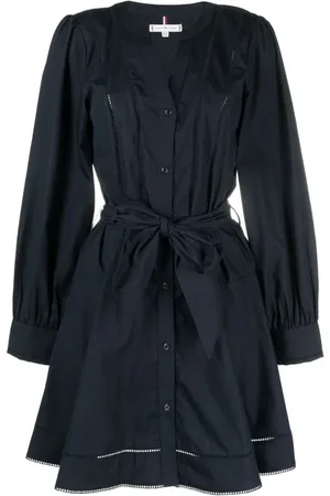 Tommy Hilfiger Dames, Jurken, Blauw, Maat: XS Katoen