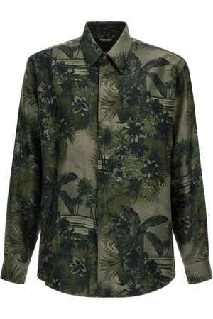 Roberto Cavalli Heren, Overhemden, Groen, Maat: 2XL