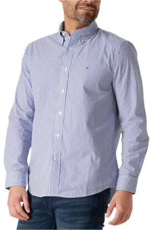 Tommy Hilfiger Heren, Overhemden, Blauw, Maat: XL Katoen