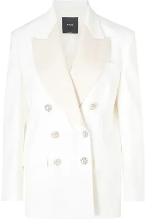 Pinko Dames, Jassen, Wit, Maat: M Poliester