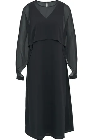Comma, Dames, Jurken, Blauw, Maat: M Chiffon