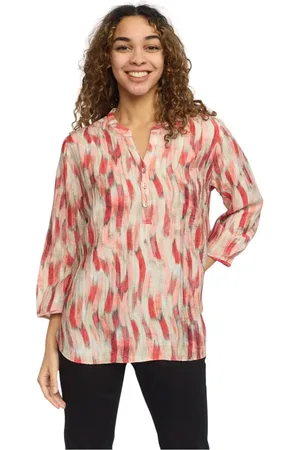 2-Biz Dames, Blouses & Shirts, Veelkleurig, Maat: 2XL Viscose