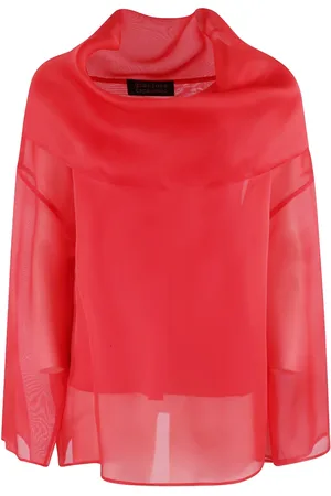 GIANLUCA CAPANNOLO Dames, Blouses & Shirts, Rood, Maat: M Zijde