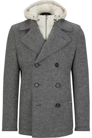 HUGO BOSS Heren, Jassen, Grijs, Maat: M Wol