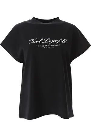 Karl Lagerfeld Dames, Tops, Zwart, Maat: L Katoen