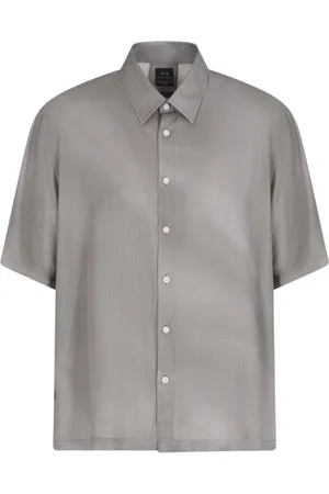 Armani Exchange Heren, Overhemden, Grijs, Maat: L Viscose