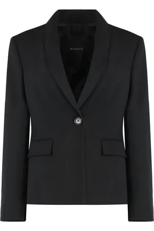 Pinko Dames, Jassen, Zwart, Maat: S Wol