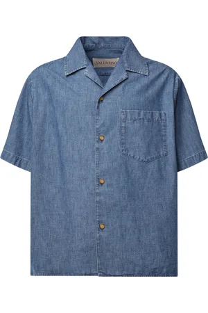 VALENTINO GARAVANI Heren, Overhemden, Blauw, Maat: M Katoen