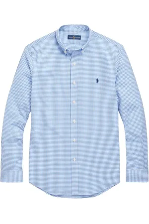 Ralph Lauren Heren, Overhemden, Blauw, Maat: M Katoen