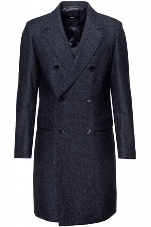 HUGO BOSS Heren, Mantels, Blauw, Maat: S Katoen