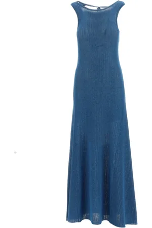 Ganni Dames, Jurken, Blauw, Maat: M