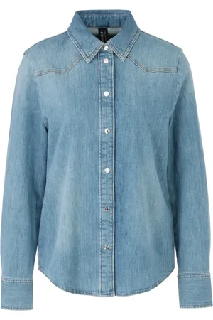 Marc Cain Dames, Overhemden, Blauw, Maat: S Denim
