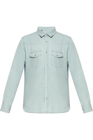 Tom Ford Heren, Overhemden, Blauw, Maat: L Denim