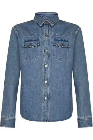 Tom Ford Heren, Overhemden, Blauw, Maat: L Denim