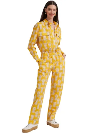 La DoubleJ Dames, Jumpsuits & Playsuits, Geel, Maat: L Katoen