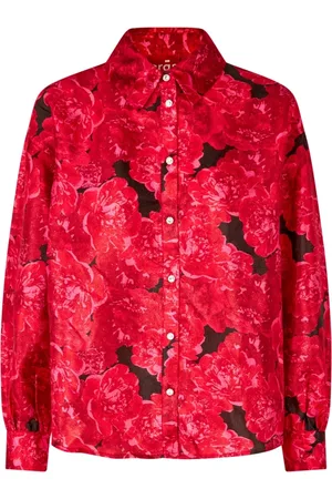 Crās Dames, Blouses & Shirts, Rood, Maat: M Poliester
