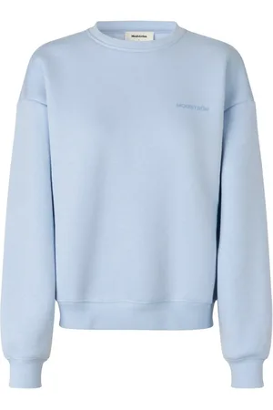Modstrom Dames, Sweatshirts & Hoodies, Blauw, Maat: L Katoen