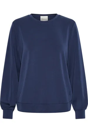 My Essential Wardrobe Dames, Sweatshirts & Hoodies, Blauw, Maat: M Modal