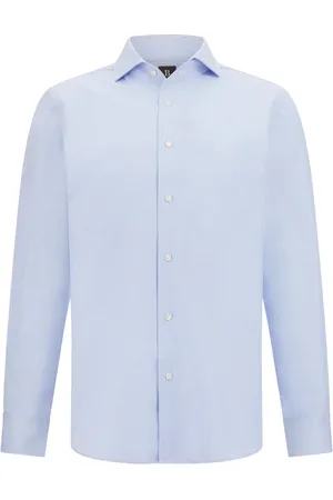 Boggi Milano Heren, Overhemden, Blauw, Maat: 5XL Katoen