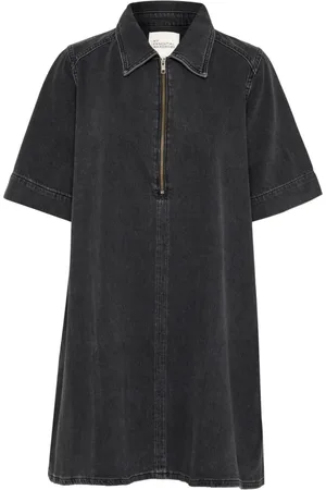 My Essential Wardrobe Dames, Jurken, Zwart, Maat: L Denim