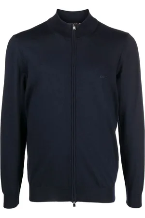 HUGO BOSS Heren, Truien, Blauw, Maat: L Katoen