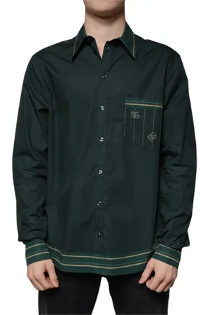 Dolce & Gabbana Heren, Overhemden, Groen, Maat: L Katoen