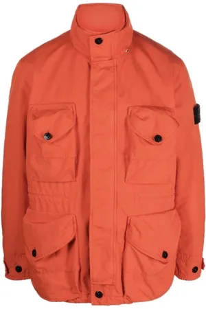 Stone Island Heren, Jassen, Oranje, Maat: XL Leer
