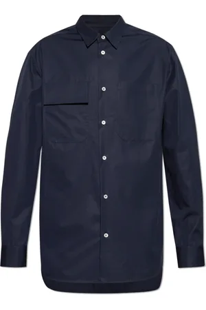 Jil Sander Heren, Overhemden, Blauw, Maat: M Katoen