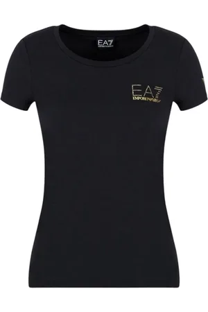 EA7 Dames, Tops, Zwart, Maat: S Katoen