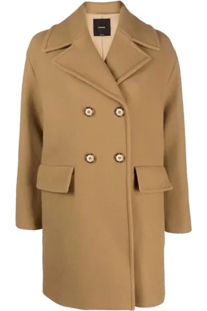 Pinko Dames, Mantels, Bruin, Maat: L Wol