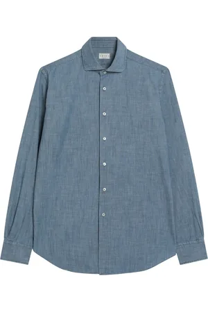 Xacus Heren, Overhemden, Blauw, Maat: M Denim