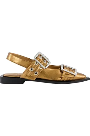 Ganni Dames, Schoenen, Geel, Maat: 39 EU Leer
