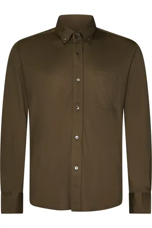 Tom Ford Heren, Overhemden, Bruin, Maat: 4XL Katoen