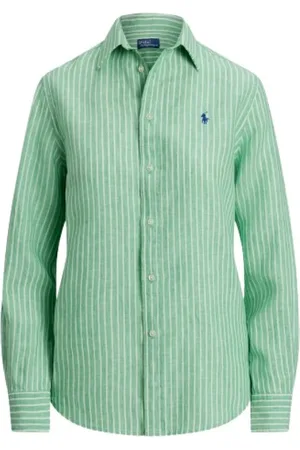 Ralph Lauren Dames, Blouses & Shirts, Groen, Maat: L Linnen