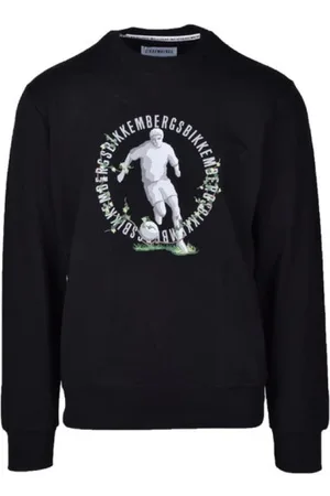 Bikkembergs Heren, Sweatshirts & Hoodies, Zwart, Maat: 2XL Katoen