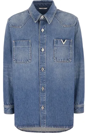 VALENTINO GARAVANI Heren, Overhemden, Blauw, Maat: S Denim