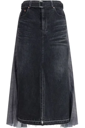 SACAI Dames, Rokken, Zwart, Maat: M Denim
