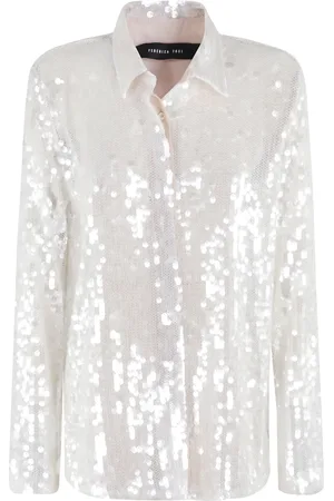 FEDERICA TOSI Dames, Blouses & Shirts, Grijs, Maat: S Polyamide